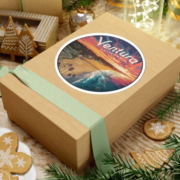 10002220368902292598_1200.jpeg Ventura California Pier Sunset Serenity Stickers, Coastal Vinyl Decals, Waterproof Sticker Pack, Laptop Accessories, Travelers Souvenirs,