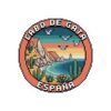 Cabo de Gata Spain Sticker - Retro Pixel Art Travel Badge with Cliffs, Lighthouse & Cactus - Vintage Mediterranean Souvenir Decal