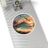 10059056879381791161_1200.jpeg Kapaa Hawaii Sticker - Vibrant Sunset Beach Scene with Nounou Mountain & Seagulls - Vintage Coastal Travel Art Souvenir