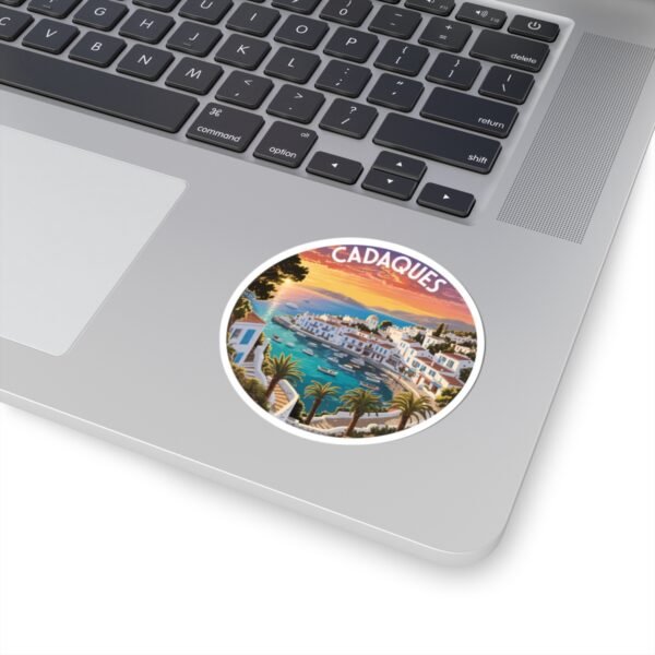 Cadaqués Spain Sticker - Mediterranean Sunset Coastal Art, Colorful Travel Souvenir, Spanish Seaside Village Scene, Summer Vibes