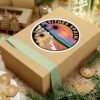 Sitges Spain Sticker - Retro Sunset Beach Vinyl Decal with Palm Trees and Mediterranean Coastline Travel Art Souvenir