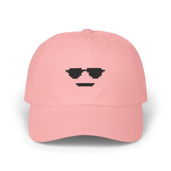 Pixel Cool Face Embroidered Hat - Retro 8-Bit Minimalist Dad Cap, Gaming Aesthetic Streetwear, Fun Pixel Art Gift
