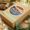 Cadaqués Spain Pixel Art Sticker - Retro Round Vinyl Sticker, Travel Souvenir, Costa Brava Spain Gift, Aesthetic Gaming Style