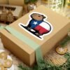 Texas Capybara Sticker - Cute Kiss-Cut Vinyl Decal, Lone Star Flag Design, Texas Souvenir, Laptop Decor