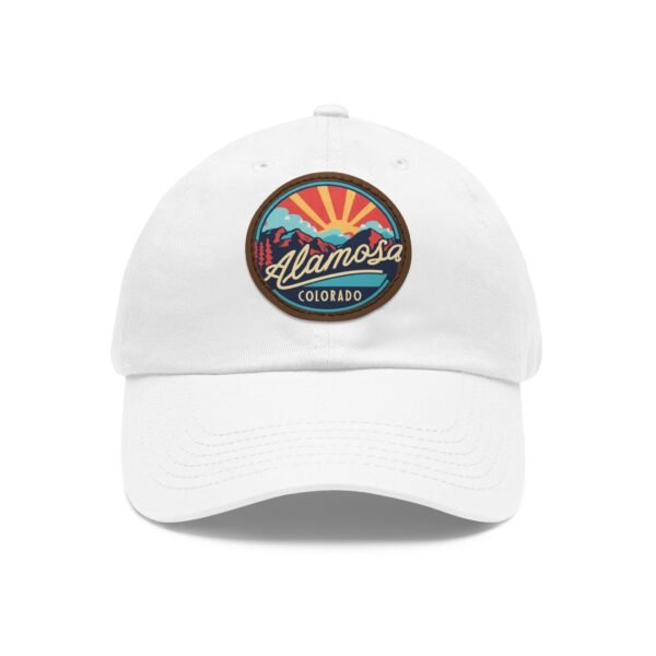 10133278917242887093_2048.jpeg Alamosa Colorado Hat - Retro Sunset Leather Patch Dad Cap, Great Sand Dunes Mountains Souvenir, Outdoor Adventure Headwear
