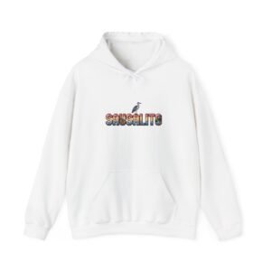 Sausalito California Hoodie - Coastal Travel Sweatshirt, Retro Graphic Heron Design, Bay Area Souvenir, Unisex Coastal Style