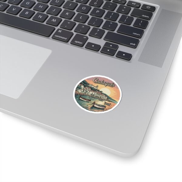 Cadaqués Pixel Art Sticker - Sunset Harbor Scene from Spain