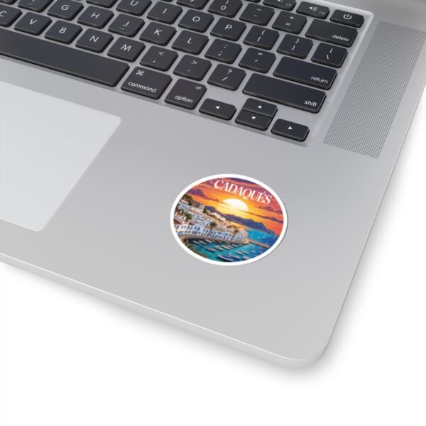 Cadaqués España Sticker - Sunset Coastal View, Mediterranean Village & Boats - Travel Souvenir, Beach Town Art, Summer Vibes