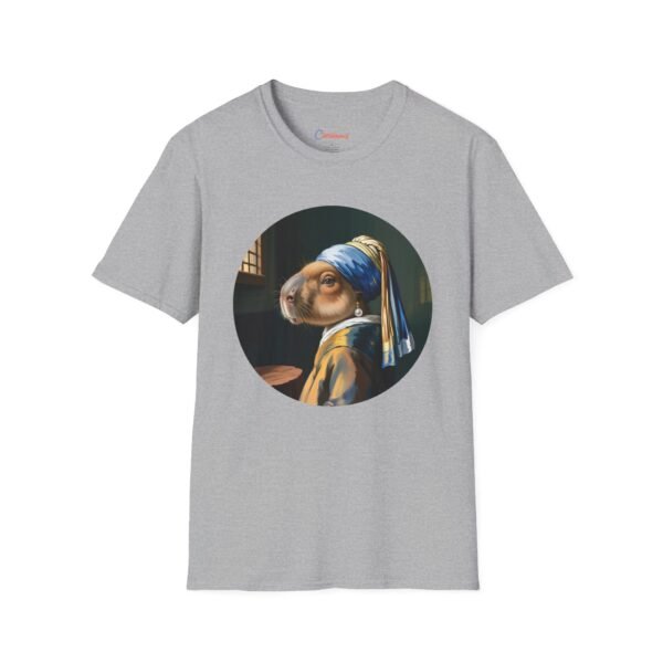 Capy with a Pearl T-Shirt - Vermeer Parody with Capybara Twist | Funny Art Tee for Animal Lovers & Meme Fans
