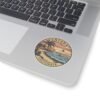 Kiss-Cut Stickers - Ventura, California Surfing Eclipse, Coastal Sticker, Ocean Decal, Beach Lover Gift, Laptop Sticker, Water Bottle Decal