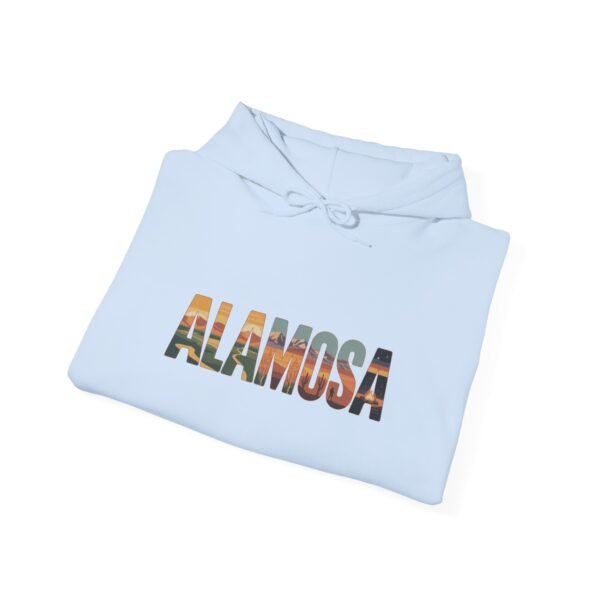 Alamosa Colorado Hoodie - Great Sand Dunes Souvenir Sweatshirt, Nature-Inspired Letter Print, Cozy Gift for Outdoor Lovers & Travelers