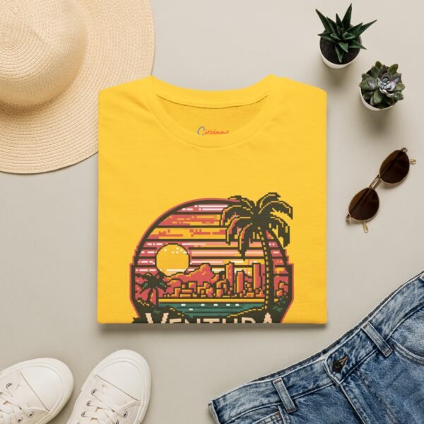 Ventura Sunset Pixel Art California Dream Unisex Softstyle T-Shirt, Graphic Tee, Vintage Style Shirt, Retro Tshirt, Beach Lover Gift