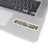 Byron Bay Australia Sticker - Pixel Art Retro Surf Design with Sunset, Lighthouse, Palm Trees & Ocean Waves - Vintage 8-Bit Travel Art