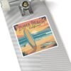 Zuma Beach California Vinyl Sticker - Surfboard Sunset Design, Retro Beach Vibes, California Travel Decal, Malibu Souvenir