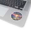 Sitges Spain Sticker - Retro Pixel Sunset Coastal Design, 8-Bit Mediterranean Travel Art