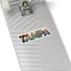 Tampa Florida Sticker - Retro Vintage Lettering Art with Dolphins, Palms, Sailboats & Skyline - Coastal Travel Souvenir