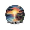 Carmel-by-the-Sea Sticker - Pixel Art Sunset Ocean Cliff Scene with Retro Gaming Style - California Coastal Travel Souvenir Decal
