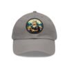 Capybara Mona Lisa Hat - PU Leather Patch Funny Animal Baseball Cap, Art Parody Gift