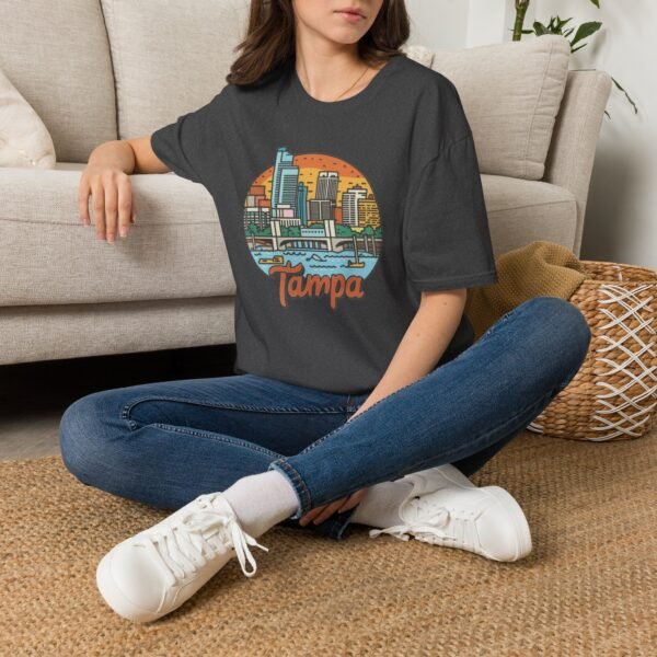 Tampa Florida T-Shirt - Cityscape Sunset Tee, Tampa Skyline Shirt, Unisex Softstyle Gift for Travelers