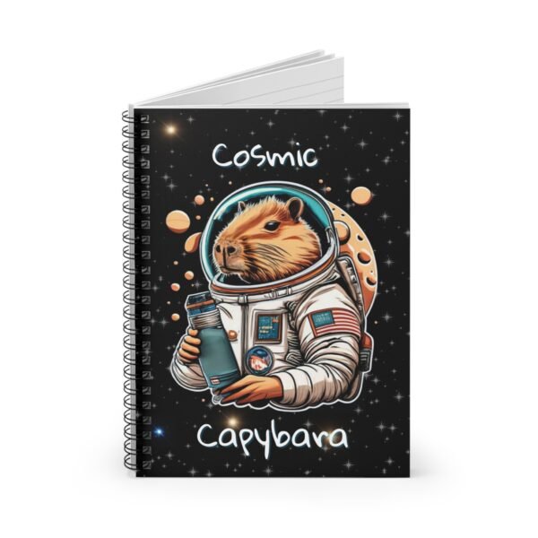Capybara Spiral Notebook - Cosmic Design, Ruled Line, Cute Animal Gift, Stationery for School or Office