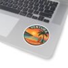 Ventura California Sunset Sticker - Round Beach Decal, Retro Coastal Surf Art, Ocean Travel Gift, Laptop & Water Bottle Vinyl