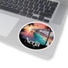 Nerja Spain Sticker - Retro Coastal Sunset Art | Andalucía Beach Town Vinyl Decal for Laptop, Journal & Water Bottle
