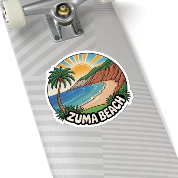 Zuma Beach Sticker - Retro Cartoon California Decal, Funny Travel Souvenir, Cool Beach Art, Malibu Summer Vibe Gift Idea