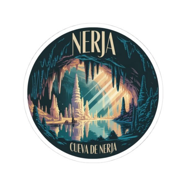 Cueva de Nerja Sticker - Retro Cave Art Design | Nerja Spain Travel Vinyl Decal | Andalucía Nature & Adventure Illustration