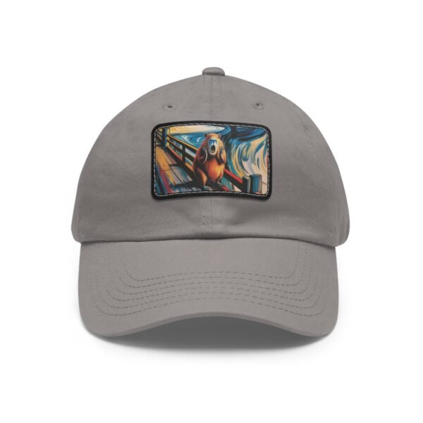 Capybara Scream Hat - Funny Capybara Baseball Cap, Art Parody Gift, Munch Inspired Retro Patch Cap, Unisex Adjustable Hat