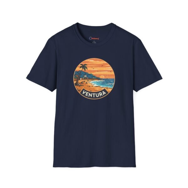 Ventura California Sunset Softstyle T-Shirt, Beach Lover Tee, Coastal Sunset Shirt, Ocean Vibes Top, Vacation Tshirt