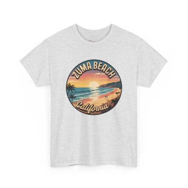 Zuma Beach California T-Shirt - Retro Sunset Malibu Shirt with Coastal Art | Vintage California Beach Tee for Travel Lovers