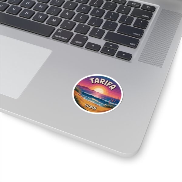 Tarifa Spain Sticker - Retro Sunset Coastal Beach Scene, Travel Souvenir Vinyl Decal for Laptop, Water Bottle, Car