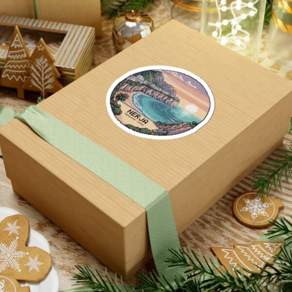 Nerja Spain Sticker - Pixel Art Mediterranean Sunset | Retro 8-Bit Coastal Design of Andalucía | Travel Vinyl Decal for Laptop & Bottle
