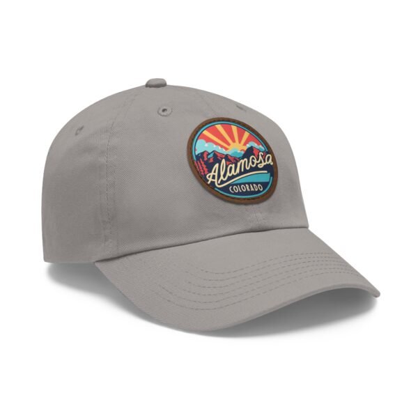 1087163539247744763_2048.jpeg Alamosa Colorado Hat - Retro Sunset Leather Patch Dad Cap, Great Sand Dunes Mountains Souvenir, Outdoor Adventure Headwear
