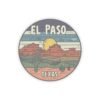 Desert Landscape Stickers, Southwest Cactus Decals, El Paso Texas Vinyl Stickers, Travel Adventure Souvenirs, USA State City Kiss-Cut Decor