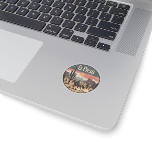 Cowboy Ride Kiss-Cut Stickers, El Paso Texas Sunset, Western Theme Decals, Southwestern Souvenirs, Wild West Vinyl Decals, Southwest Travel