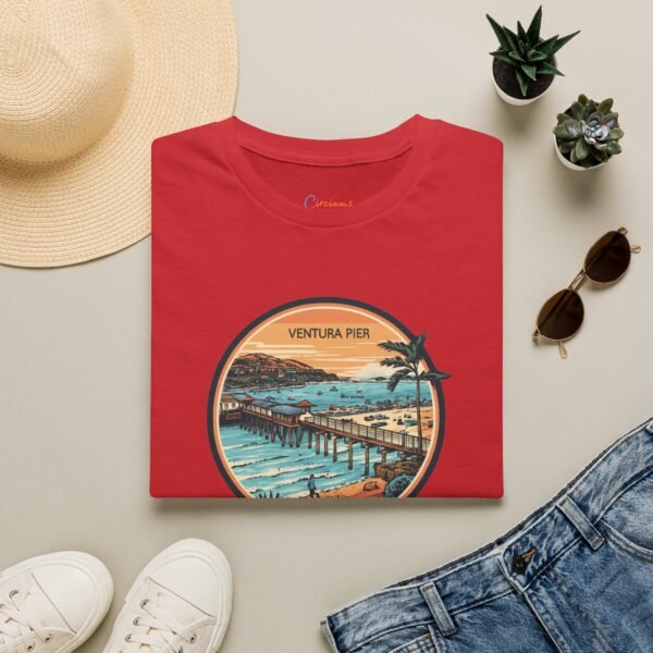 Ventura, California | Aerial view drawing of Ventura Pier - Unisex Softstyle T-Shirt