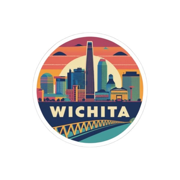 Wichita, Kansas Skyline Art - Kiss-Cut Stickers | Vibrant Cityscape Design