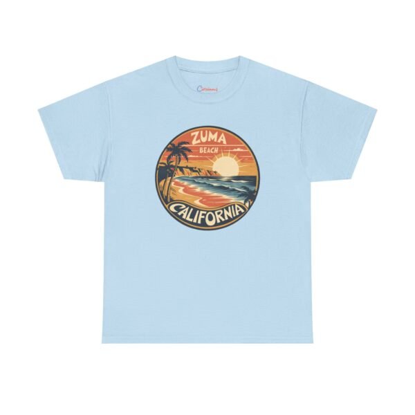 Zuma Beach California Tee - Retro Sunset Vibes | Unisex Softstyle T-Shirt, Surf Graphic Shirt, Coastal California Shirt, 80s Aesthetic Top