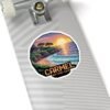 11095415293973677593_1200.jpeg Carmel-by-the-Sea Sticker - Pixel Art Sunset Beach Cliff and Ocean Waves Design - Retro 8-Bit California Coastal Travel Souvenir Decal