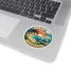 Tampa Florida Sticker - Retro Sunset Beach Pier Design with Palm Trees and Ocean Waves - Vintage Coastal Travel Souvenir Decal