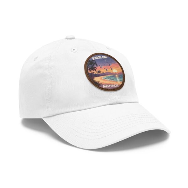 11194215809390503079_2048.jpeg Byron Bay Pixel Art Hat - Retro Sunset Leather Patch Cap | Australia Beach Dad Hat | Vintage Ocean View | Gamer Travel Gift