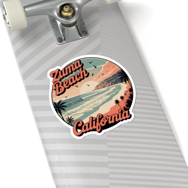 Zuma Beach California Sticker - Retro Coastal Cliffside Art for Travel Lovers & Vanlife | Pacific Vibes Series
