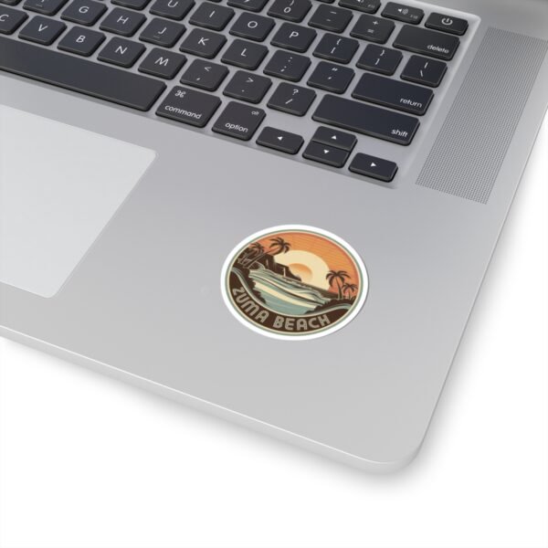 Retro Zuma Beach California Sticker - Vintage Sunset Coastal Art for Surf Lovers