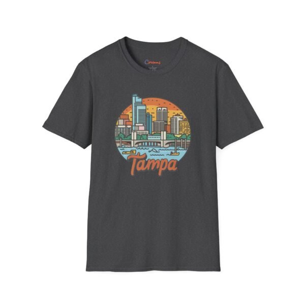Tampa Florida T-Shirt - Cityscape Sunset Tee, Tampa Skyline Shirt, Unisex Softstyle Gift for Travelers