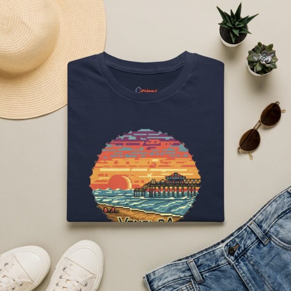 Embrace the Horizon: Pixel Art Ventura Pier Sunset - Unisex Softstyle T-Shirt