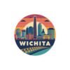 Wichita, Kansas Skyline Art - Kiss-Cut Stickers | Vibrant Cityscape Design