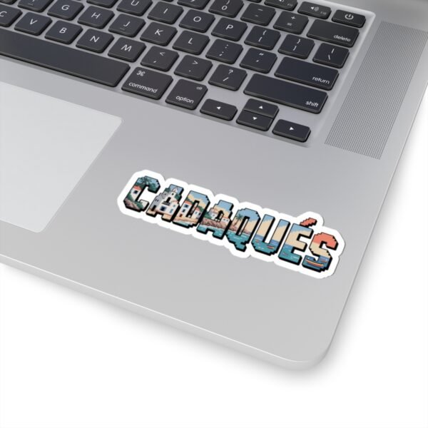 Cadaqués Pixel Art Sticker - Retro Coastal Spain Design, Vintage Travel Aesthetic, Mediterranean Souvenir, Spanish Beach Vibes