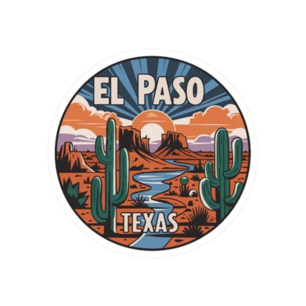 Desert Sunset Splendor Kiss-Cut Stickers, El Paso, Texas Decor, Cactus Sticker, Southwestern Gift, Scrapbooking Supplies, Laptop Decal