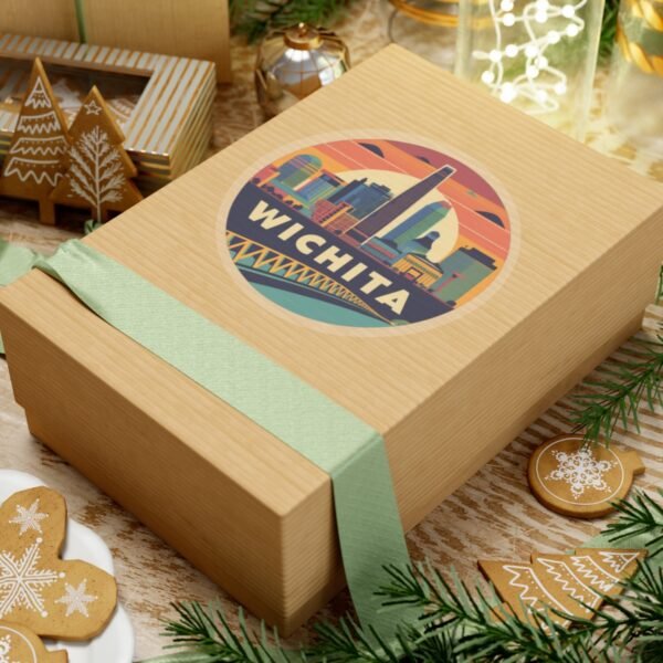 Wichita, Kansas Skyline Art - Kiss-Cut Stickers | Vibrant Cityscape Design